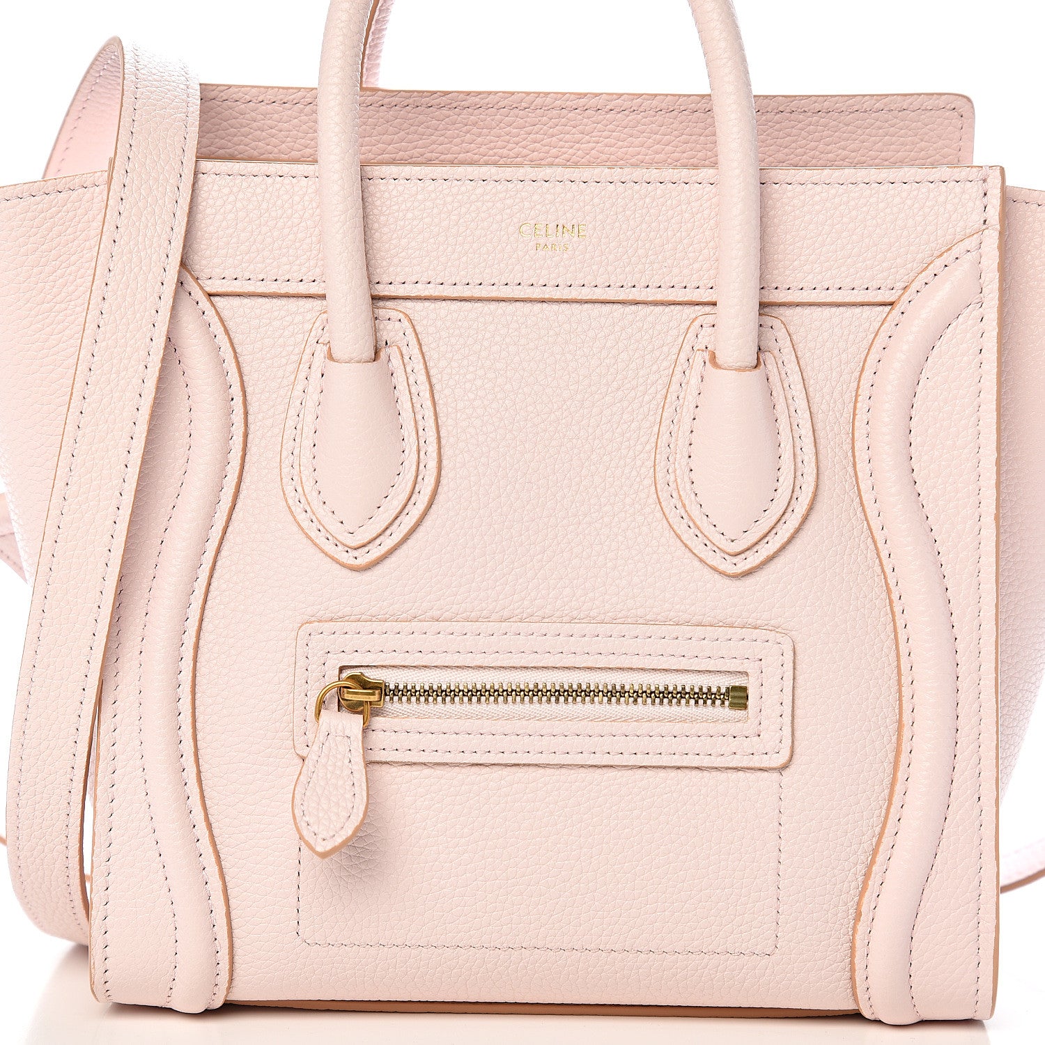 Celine Drummed Calfskin Nano Luggage Pale Pink 9 of 9