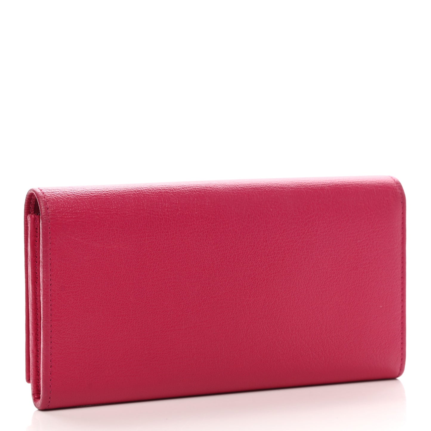 Goatskin Belle De Jour Flap Wallet Fuchsia