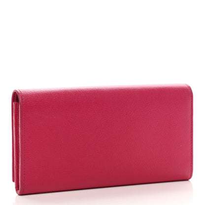 Saint Laurent Goatskin Belle De Jour Flap Wallet Fuchsia 3 of 7