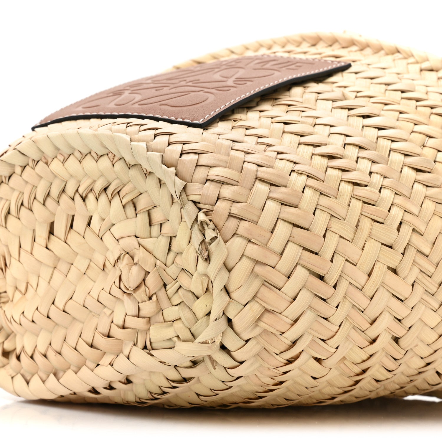 Loewe Leaf Palm Calfskin Drawstring Bucket Bag Natural Tan 7 of 8