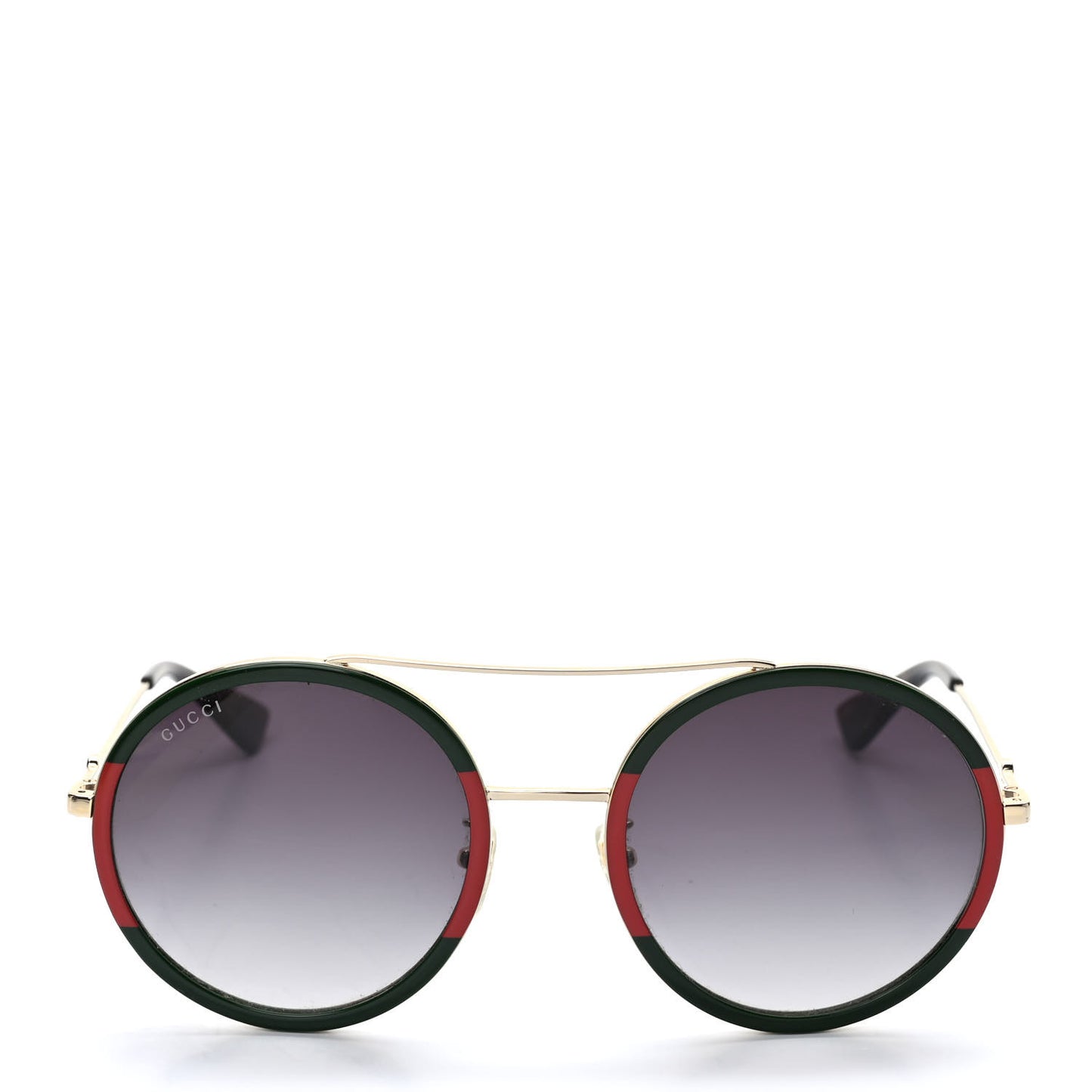 Metal Round Frame Sunglasses GG0061S Green Red