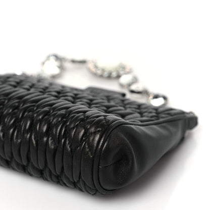 Miu Miu Nappa Matelasse Crystal Shoulder Bag Black 8 of 8
