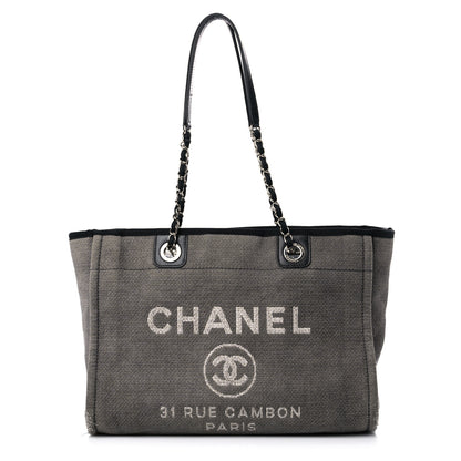 Chanel Canvas Small Deauville Tote Grey 1 of 15