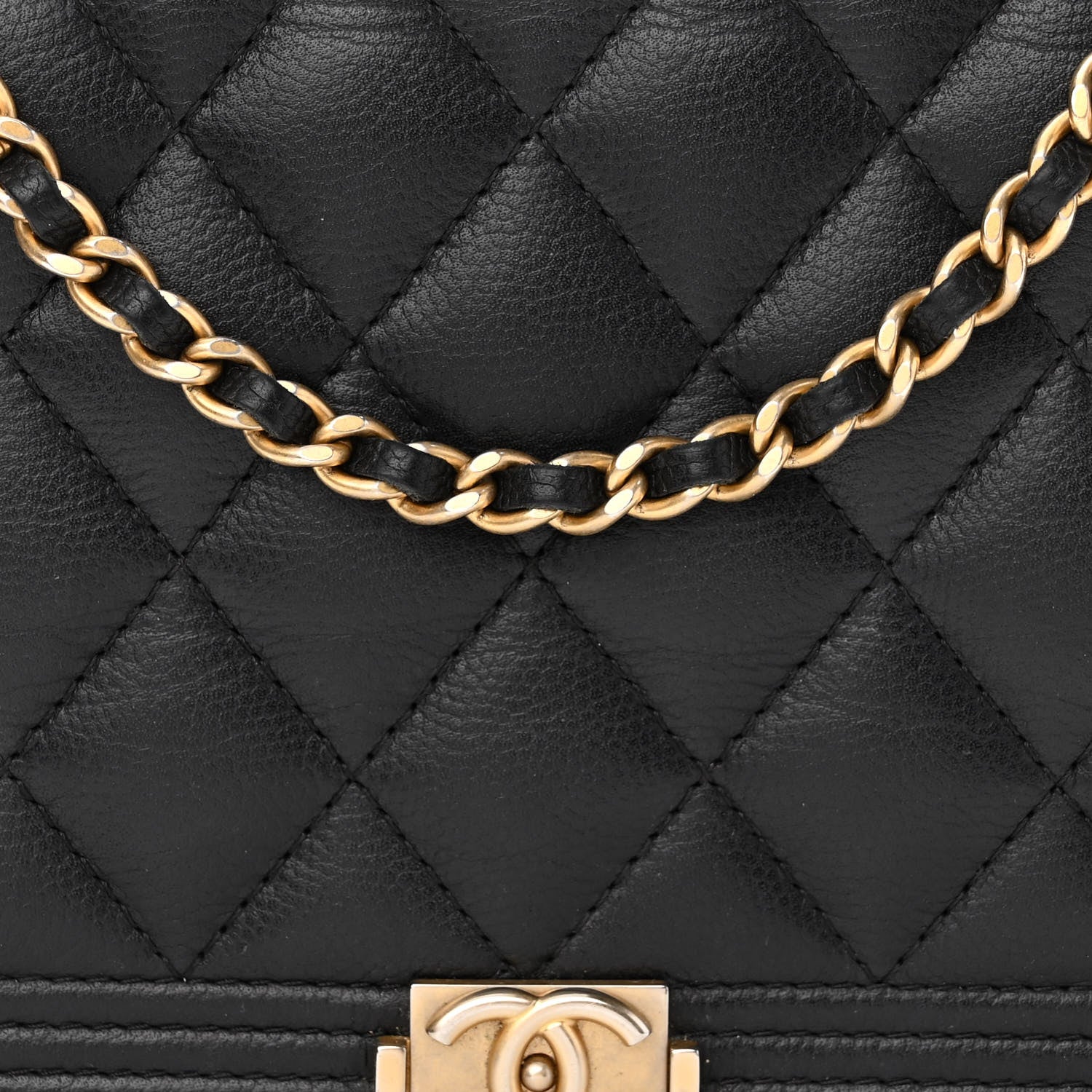 Chanel Caviar Quilted Boy Wallet On Chain WOC Black 9 of 14