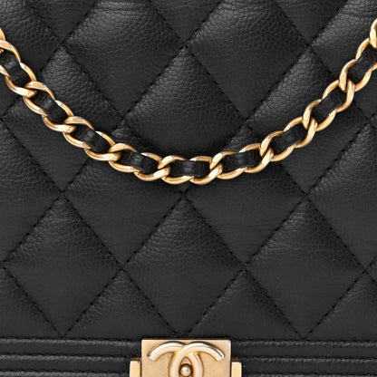 Chanel Caviar Quilted Boy Wallet On Chain WOC Black 9 of 14