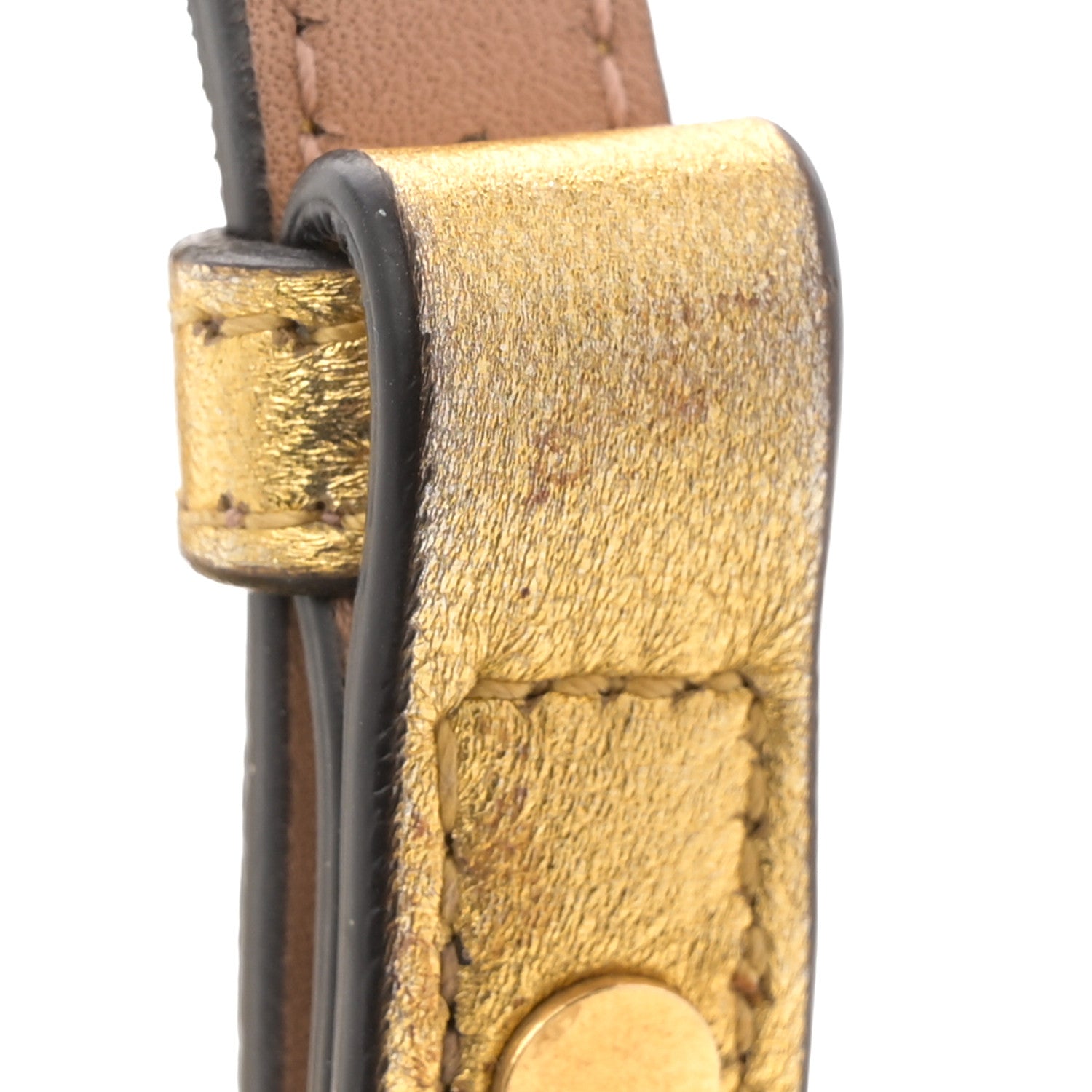 Gucci Metallic Calfskin Matelasse Studded Small Pearly GG Marmont Chain Shoulder Bag Gold 12 of 13