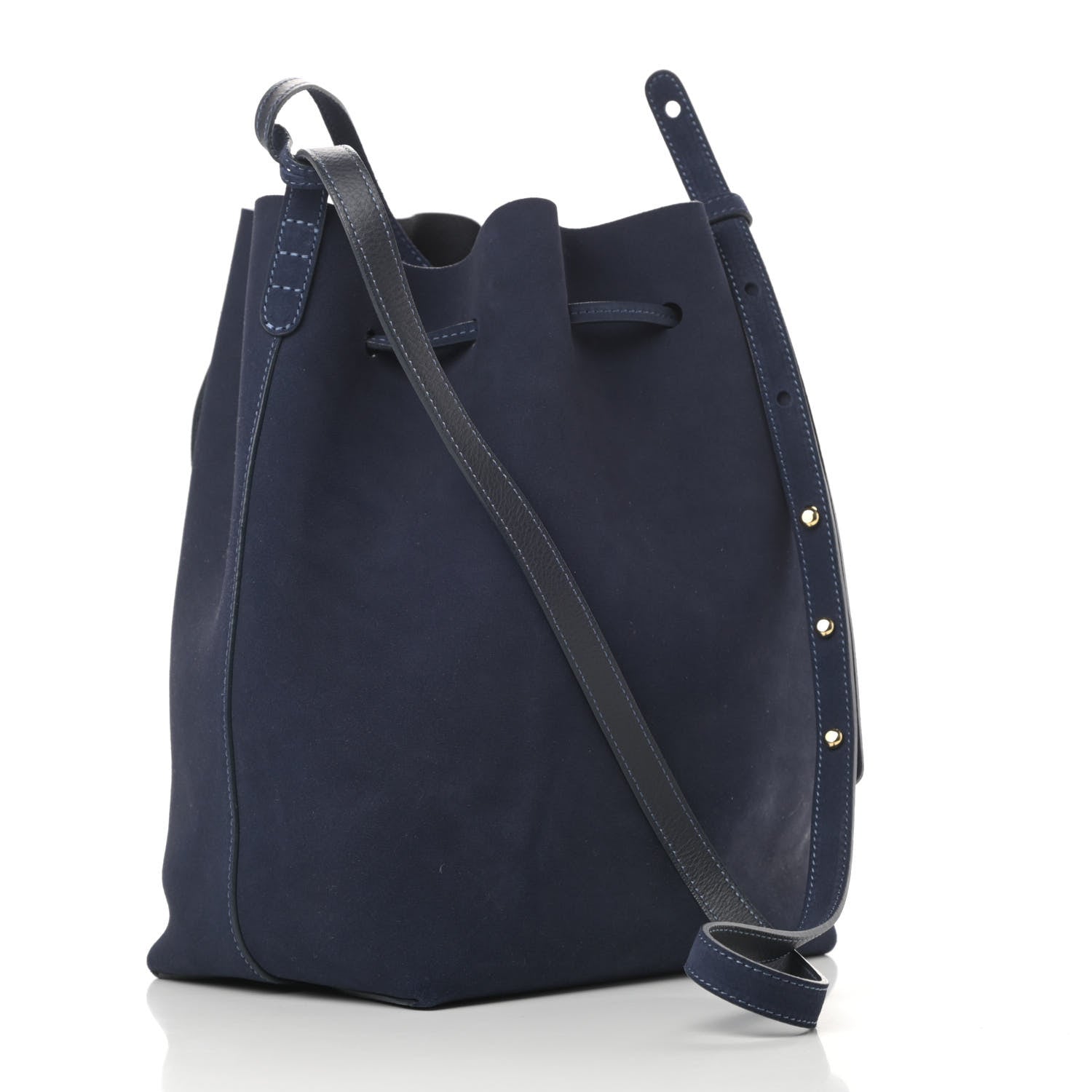 Mansur Gavriel Suede Bucket Bag Blu 4 of 13