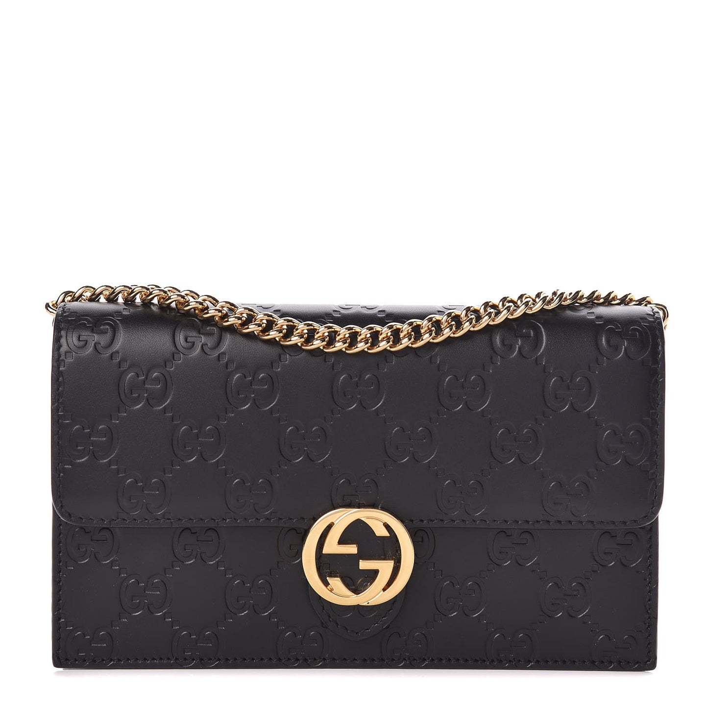 Guccissima Icon Chain Wallet Black
