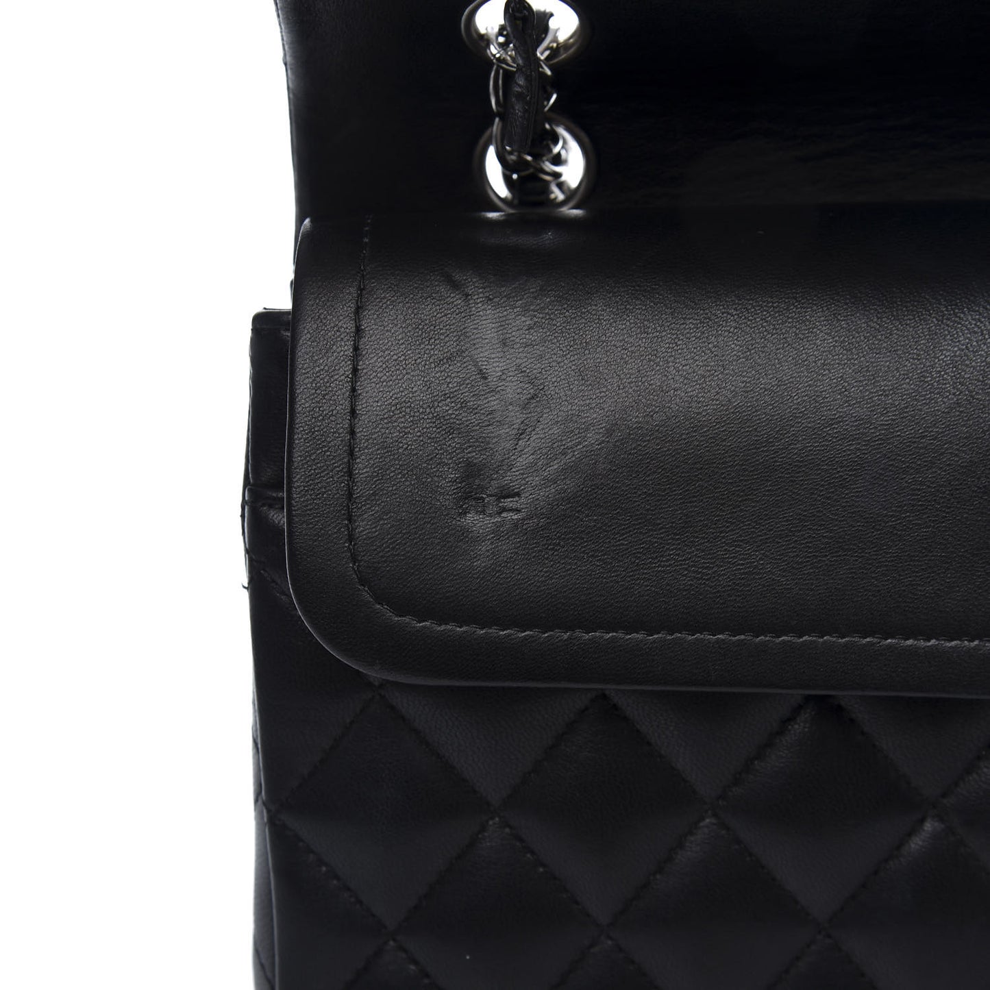 Lambskin Quilted Medium Double Flap Black