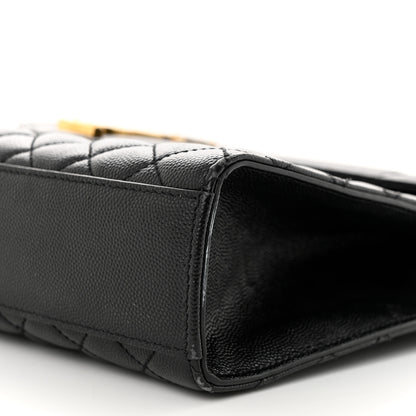 Saint Laurent Grain De Poudre Textured Mixed Matelasse Large Triquilt Monogram Satchel Black 10 of 15