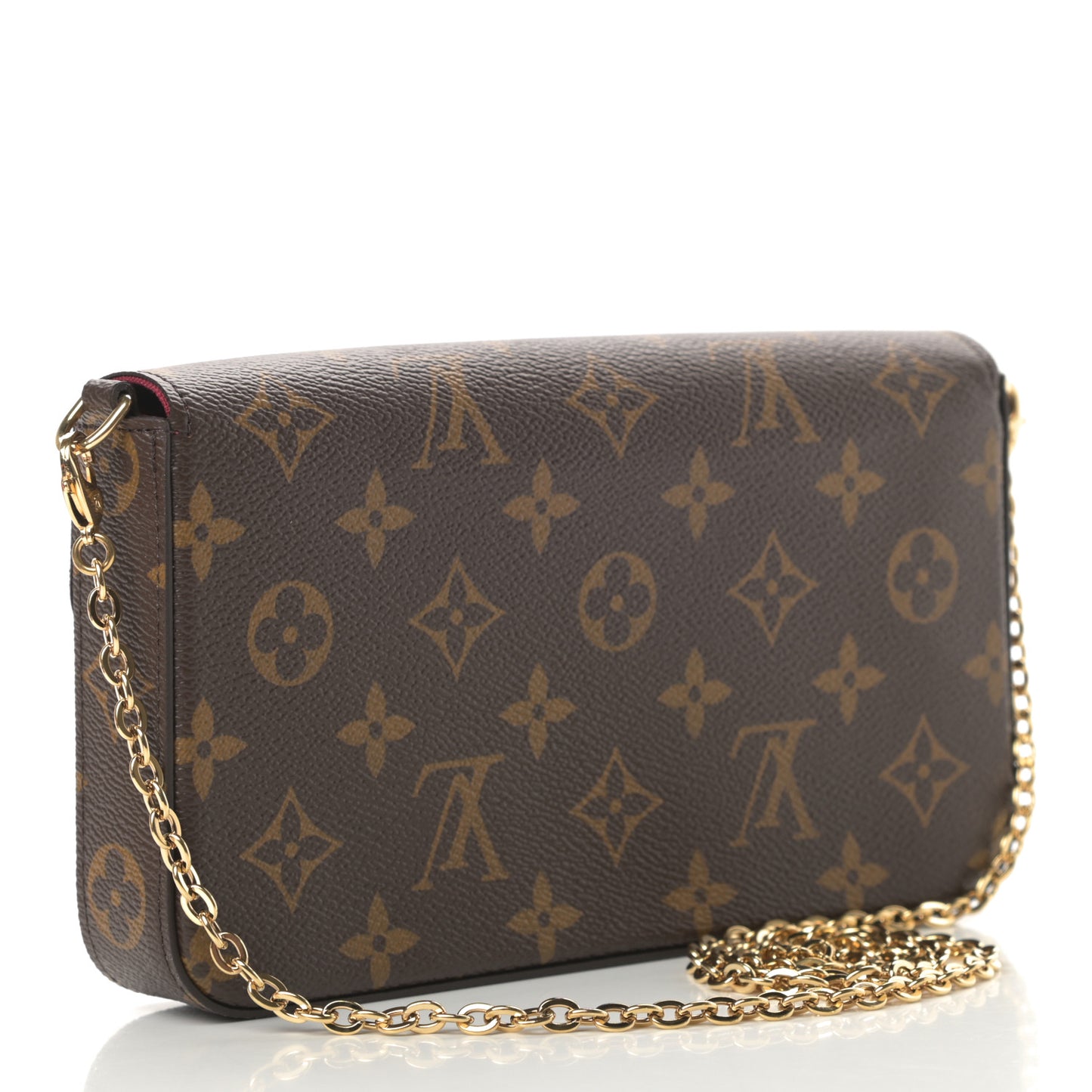 Monogram Pochette Felicie Chain Wallet Fuchsia