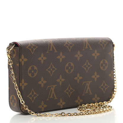 Louis Vuitton Monogram Pochette Felicie Chain Wallet Fuchsia 3 of 15