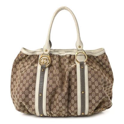 Gucci Monogram Medium Interlocking Icon Tote Ivory 1 of 16