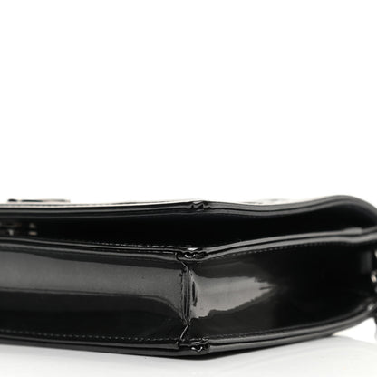 Christian Dior Metallic Patent Micro-Cannage Diorama Wallet on Chain Pouch Onyx Black 10 of 10