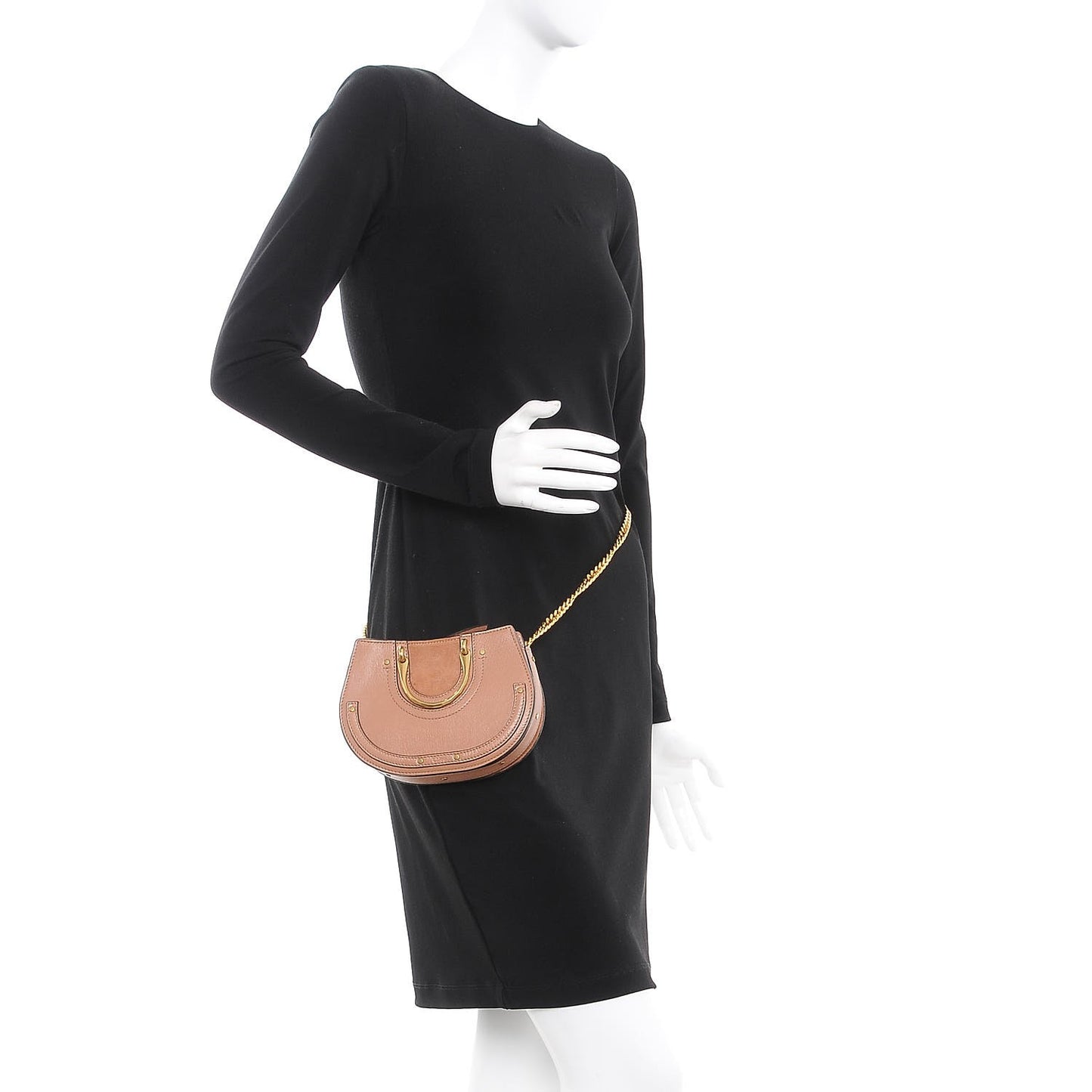 Calfskin Suede Mini Pixie Signature Belt Bag Nougat