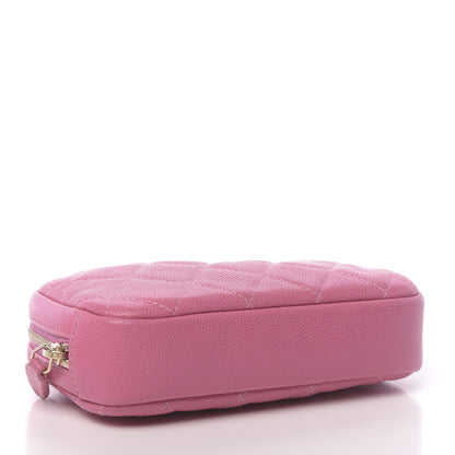 Chanel Caviar Quilted Small Curvy Pouch Cosmetic Case Pink 4 of 8