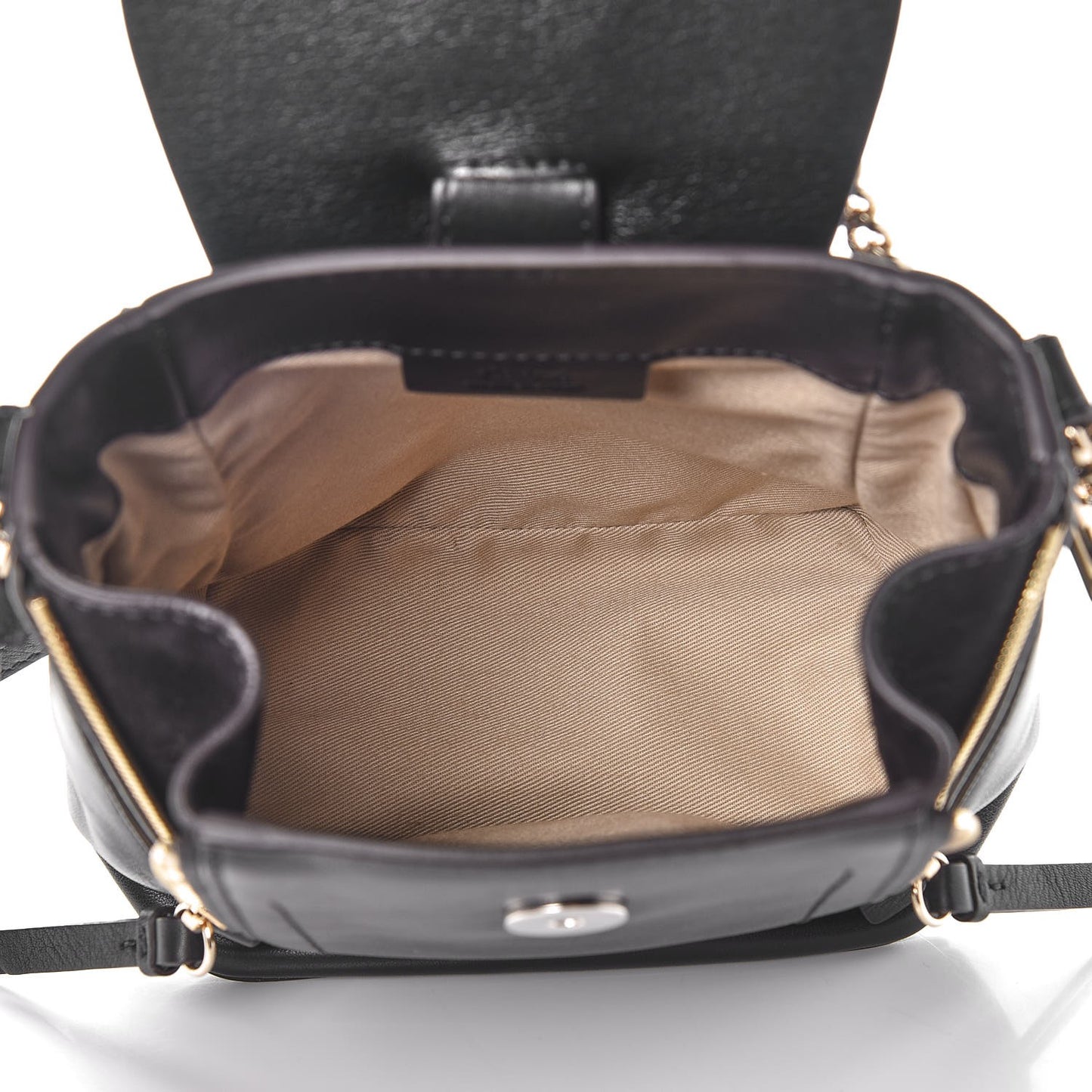 Suede Calfskin Mini Faye Backpack Black