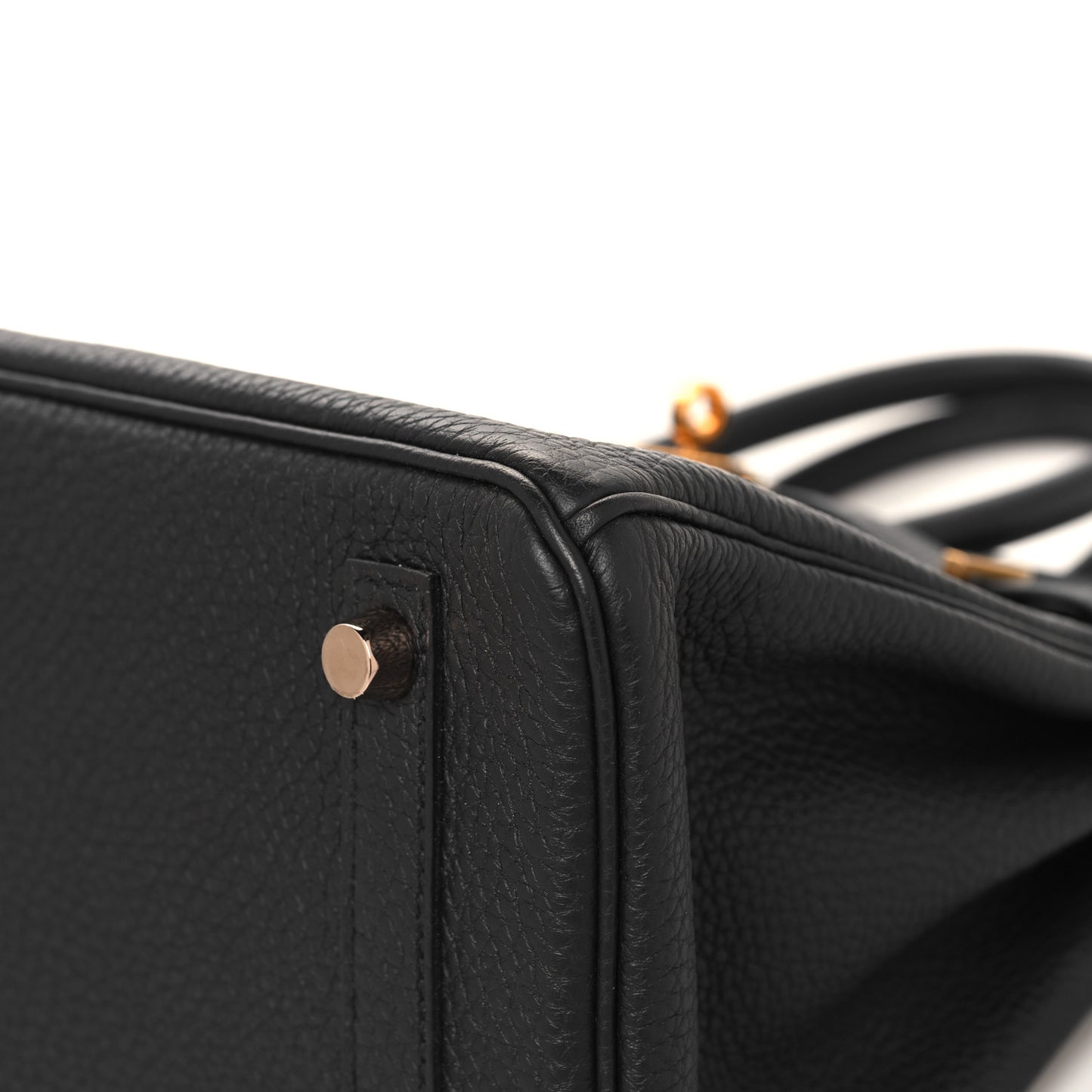 Togo Horseshoe Birkin 25 Black Bordeaux