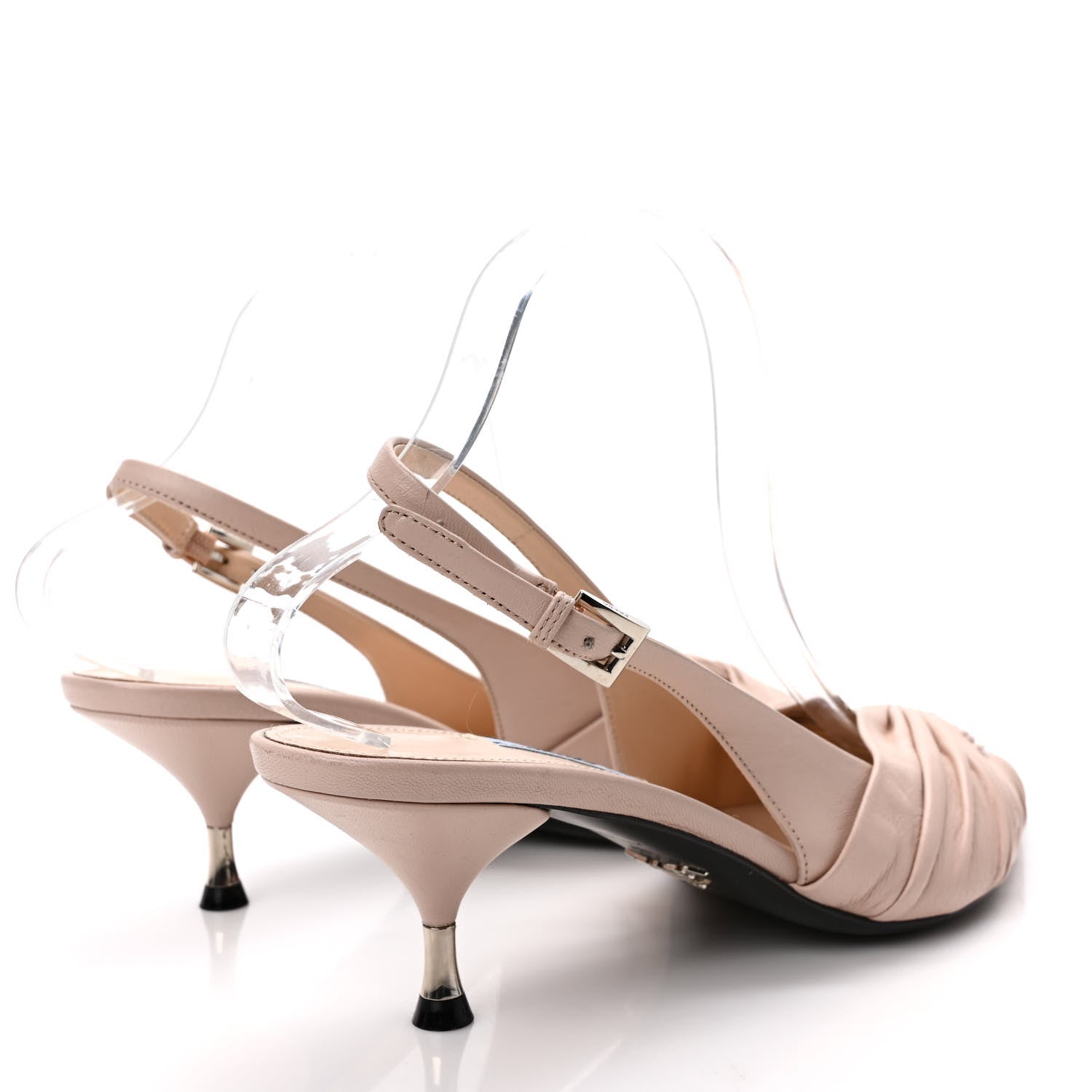 Prada Nappa Pointed Toe Slingback 55mm Pumps 40 Cipria 4 of 8