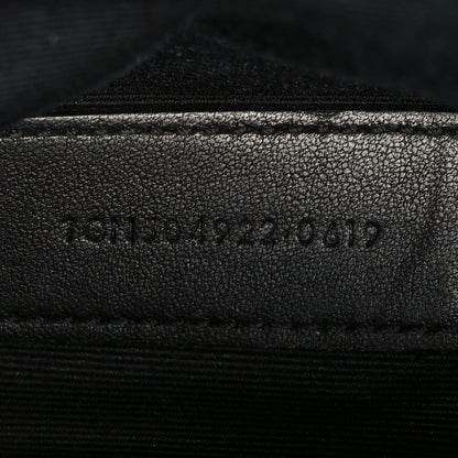 Saint Laurent Grain De Poudre Chevron Monogram Bill Pouch Black 7 of 10