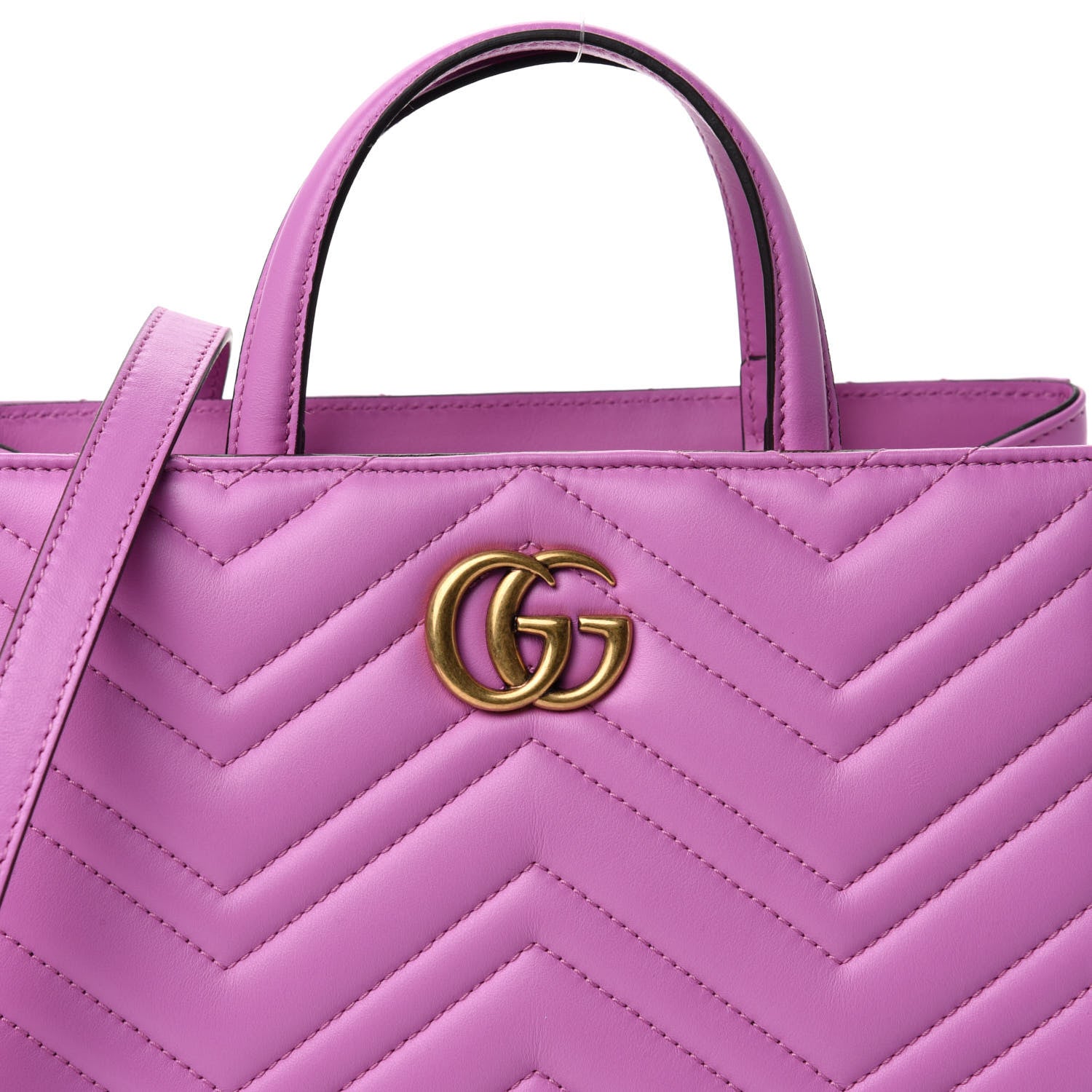 Gucci Calfskin Matelasse Small GG Marmont Tote Candy Mousse 11 of 11