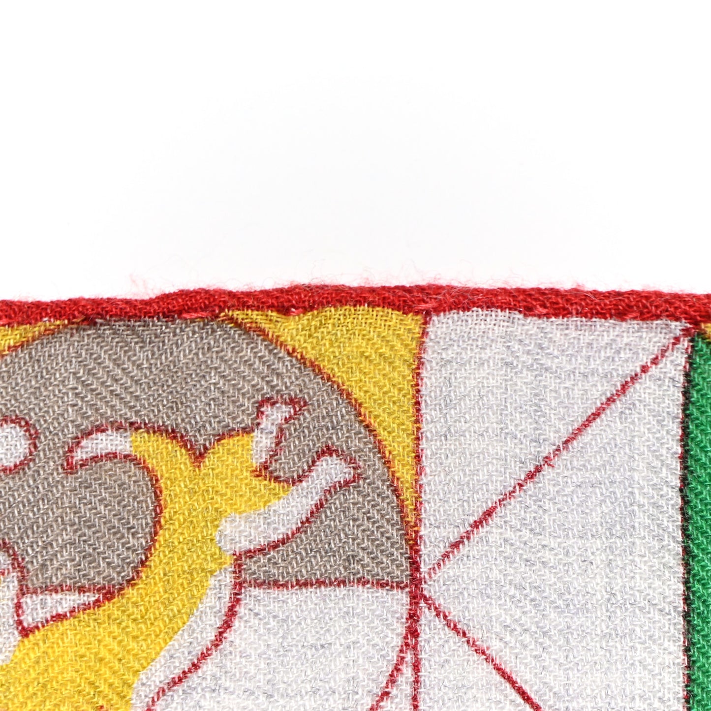 Cashmere Silk L'Epopee D'Hermes Shawl 140 Gris Chine Rouge Multicolor