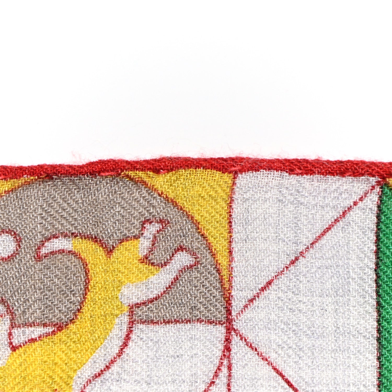 Hermes Cashmere Silk L'Epopee D'Hermes Shawl 140 Gris Chine Rouge Multicolor 8 of 11