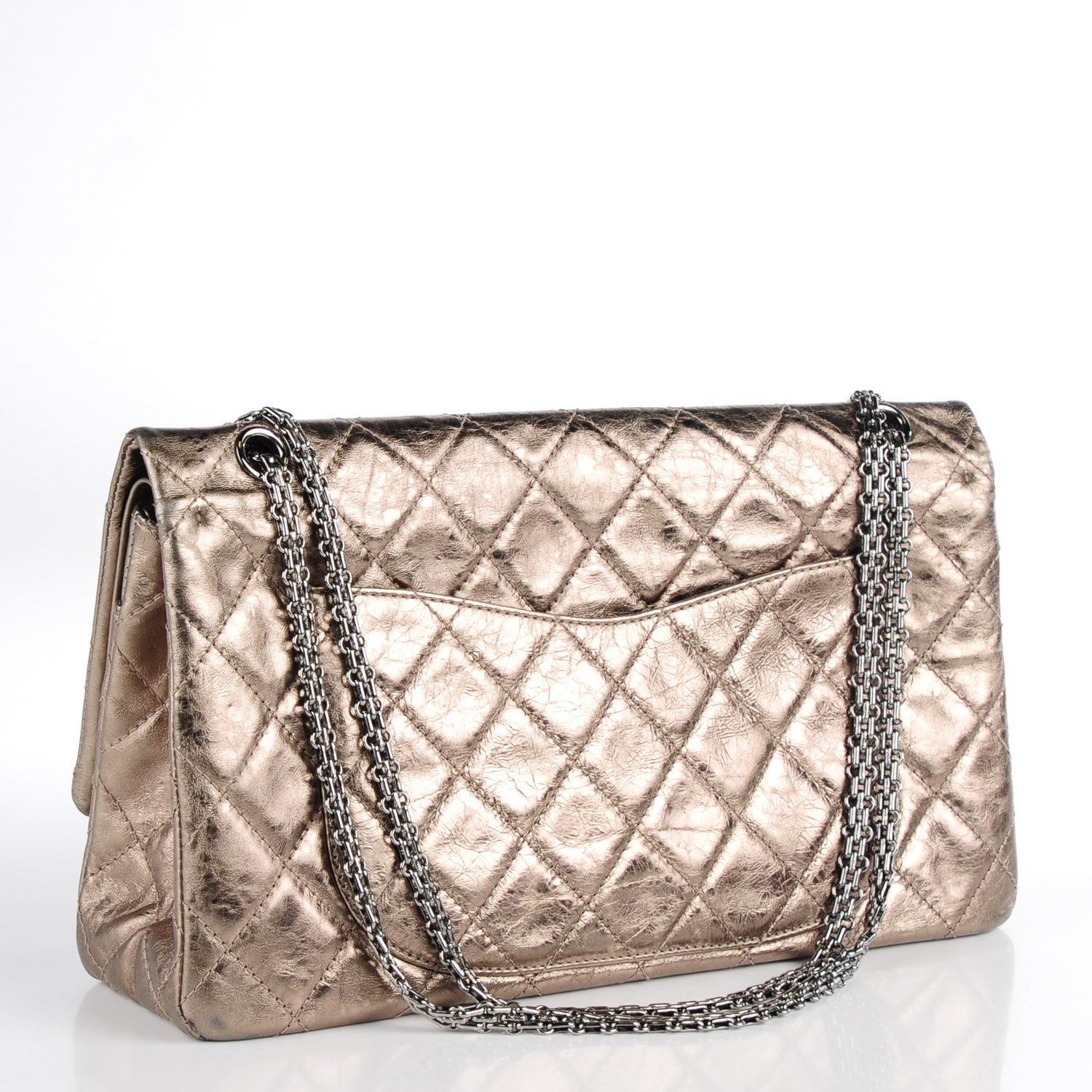 Chanel Metallic Aged Calfskin Quilted 2.55 Reissue 228 Flap Light Gold 3 of 9