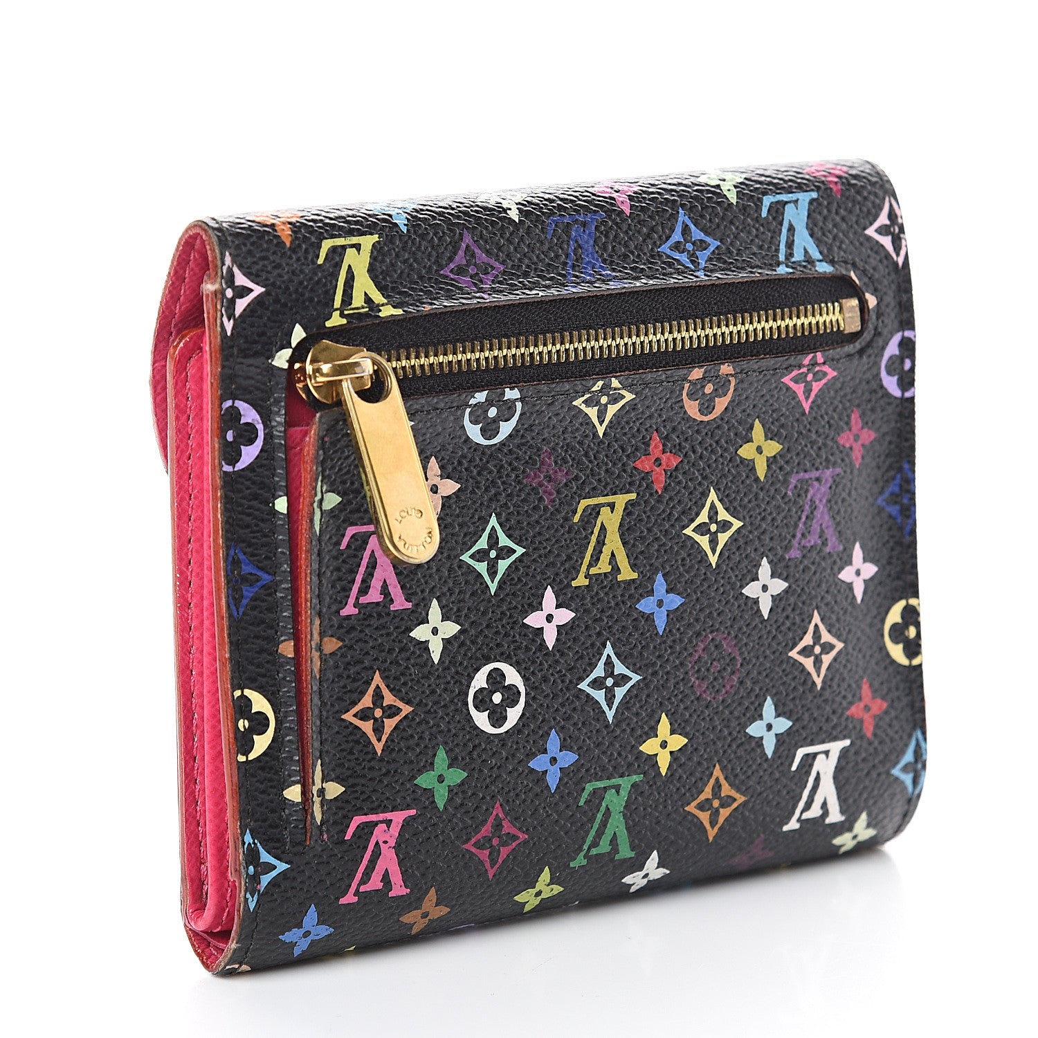 Louis Vuitton Monogram Multicolor Joey Wallet Black Grenade 2 of 5