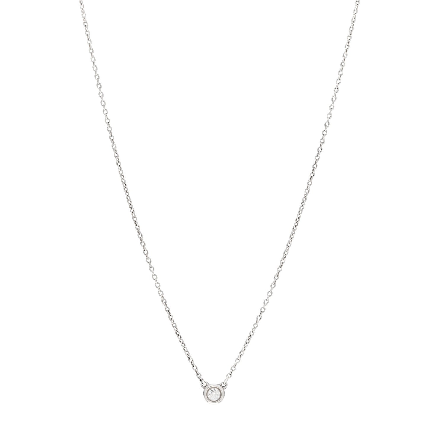 Sterling Silver Diamond .07ct Elsa Peretti Diamonds by the Yard Pendant Necklace
