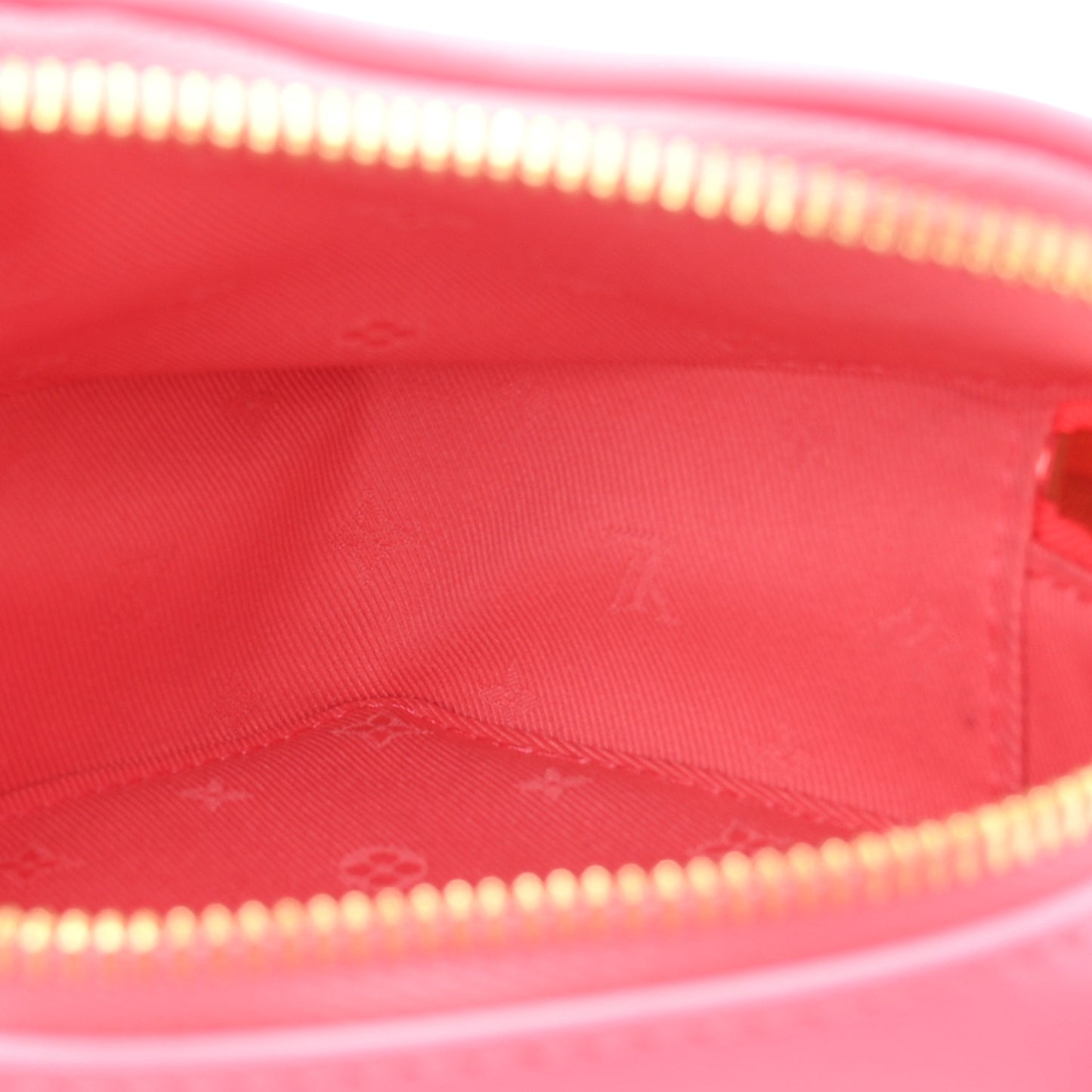 Calfskin Embroidered Monogram Pop My Heart Bag Pouch Dragon Fruit Pink