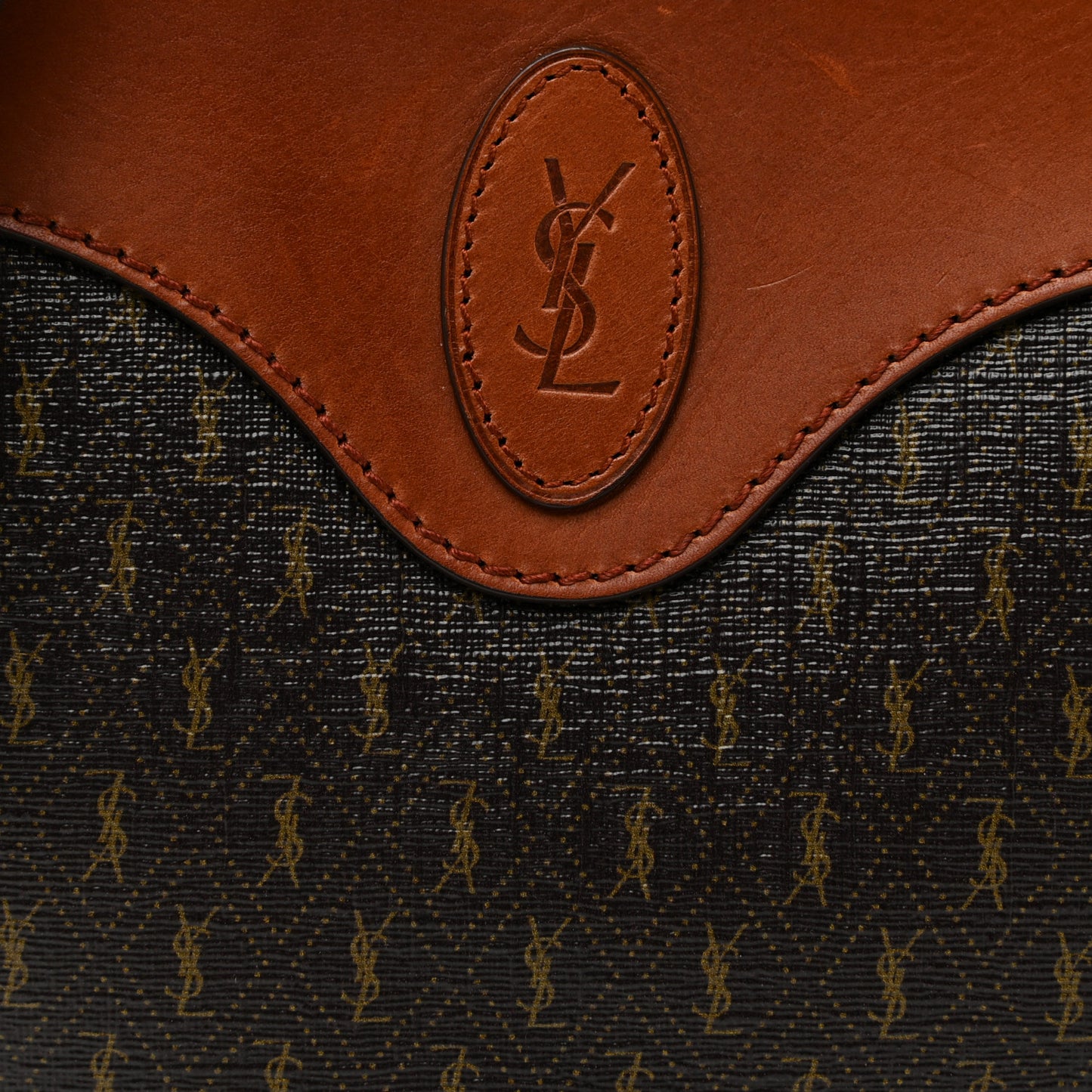 Canvas Smooth Calfskin Le Monogramme Coeur Crossbody Chestnut
