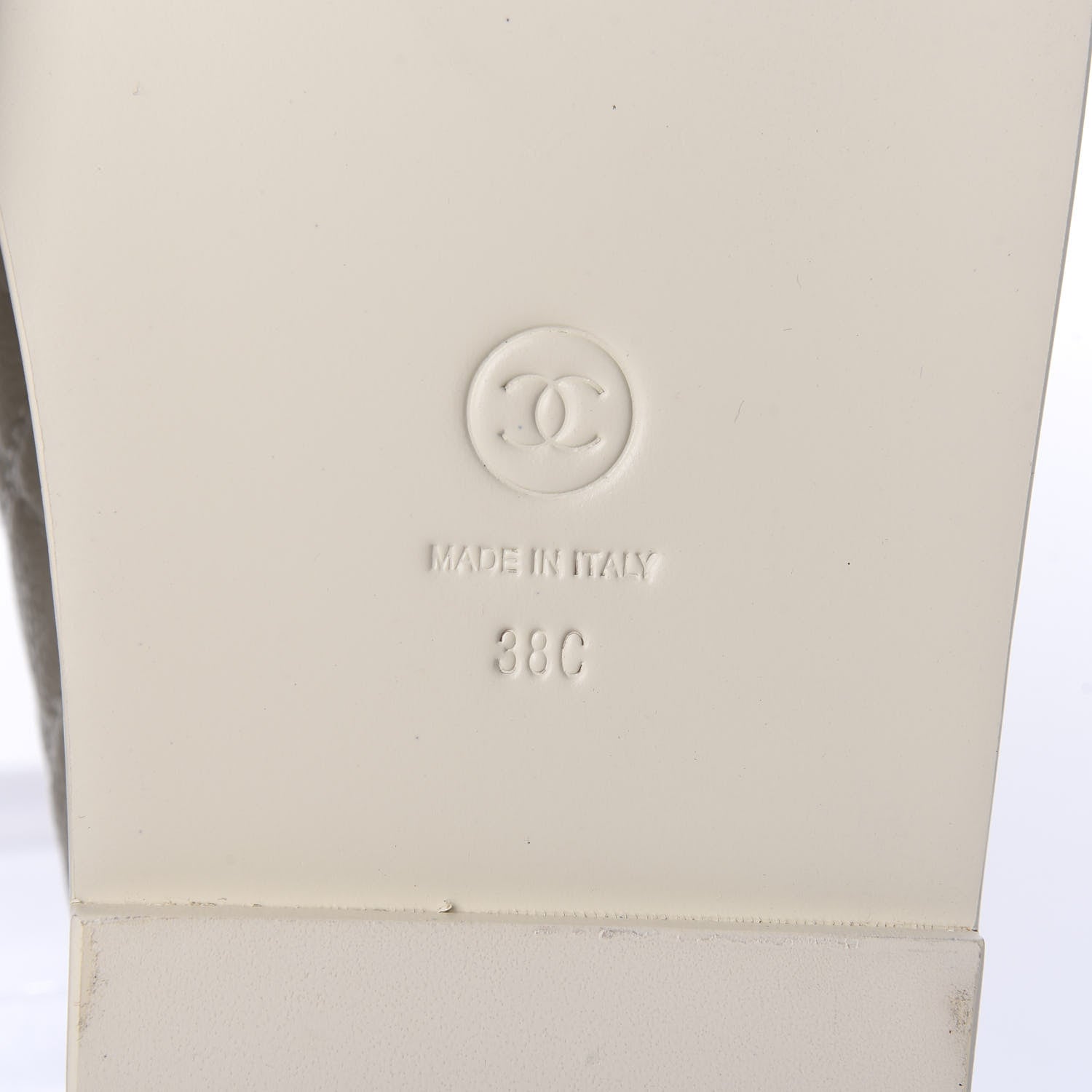 Chanel Grained Calfskin Quilted Velcro Dad Sandals 38 White 9 of 9