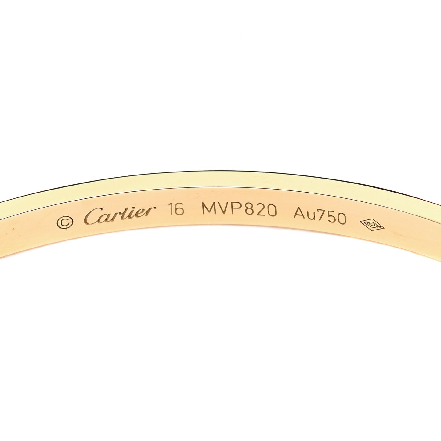 18K Yellow Gold Small LOVE Bracelet 16