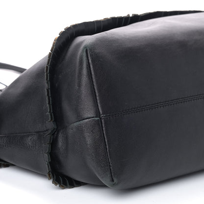 Fendi Calfskin Ruffle Roll Tote Black 6 of 7