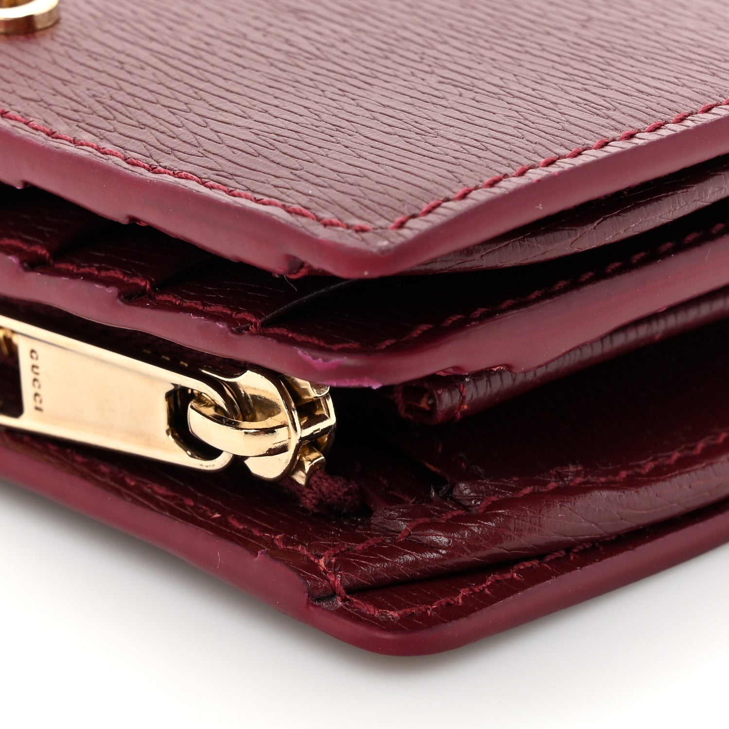 Gucci Calfskin Script Card Case Wallet Rosso Ancora Red 13 of 14