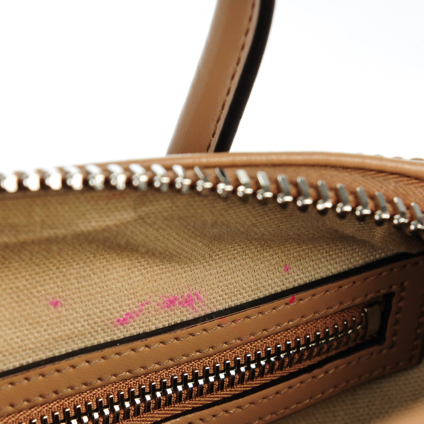 Shiny Lord Calfskin Mini Antigona Dark Beige