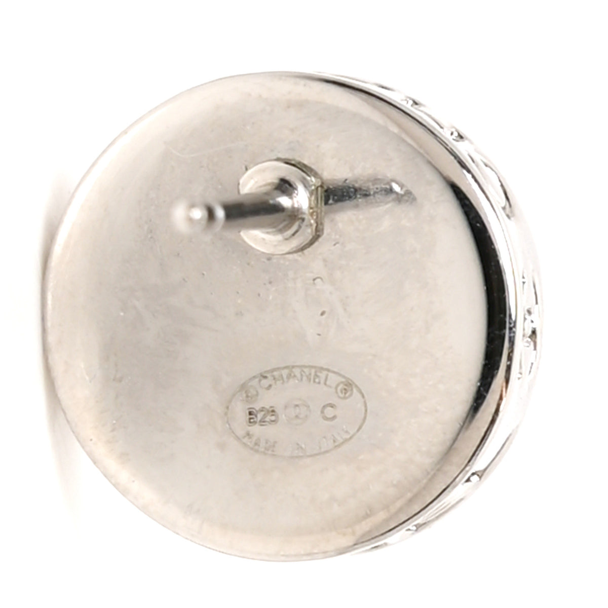Chanel Metal Round CC Earrings Silver 4 of 5