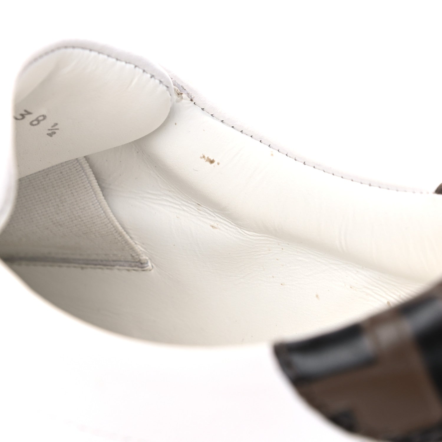 Fendi Vitello FF Embossed Womens Slip On Sneakers 38.5 Ultra White Maya Black 12 of 13
