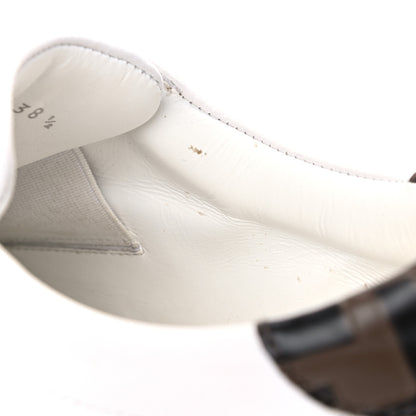 Fendi Vitello FF Embossed Womens Slip On Sneakers 38.5 Ultra White Maya Black 12 of 13