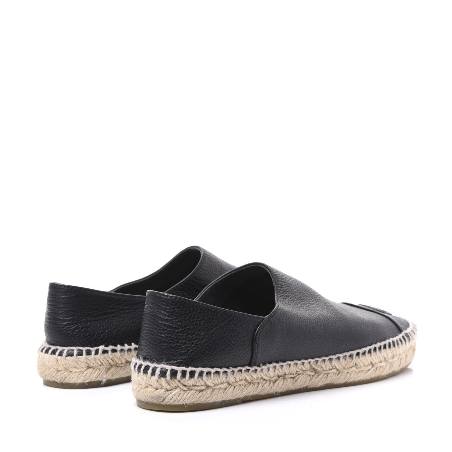 Grained Calfskin CC Espadrilles 40 Black