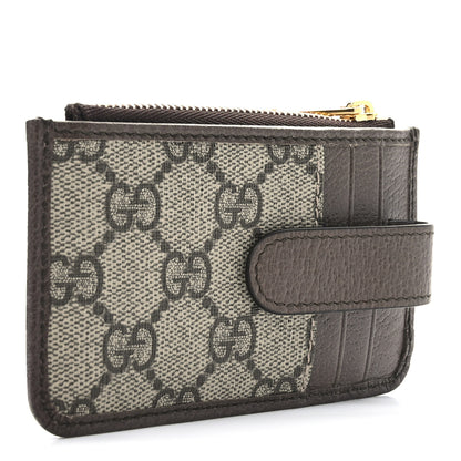 Gucci GG Supreme Monogram Web Ophidia Zip Card Case Brown 3 of 9