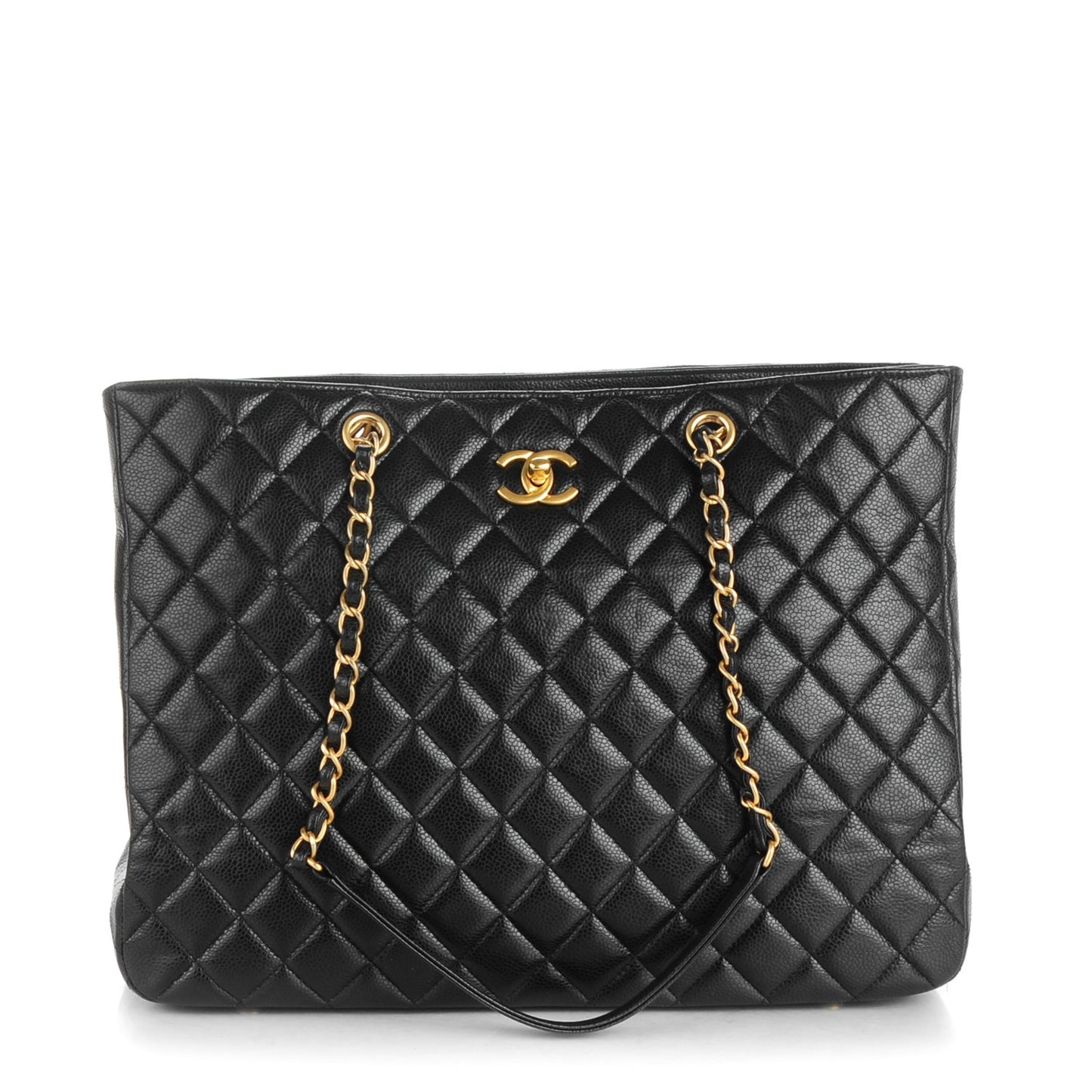 Caviar Quilted Timeless Tote Black