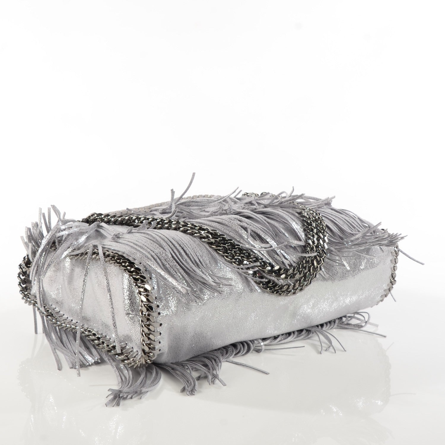 Stella McCartney Eco Suede Fringe Falabella Tote Platinum 4 of 8