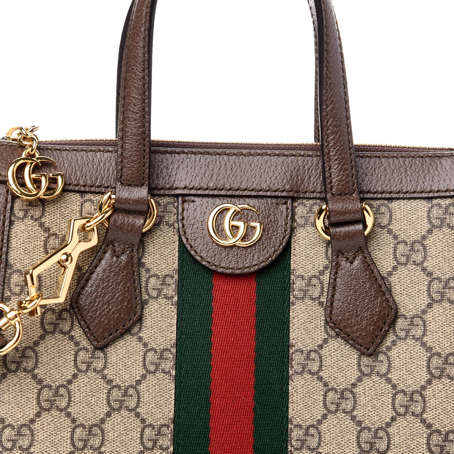 GG Supreme Monogram Small Ophidia Tote Bag Brown