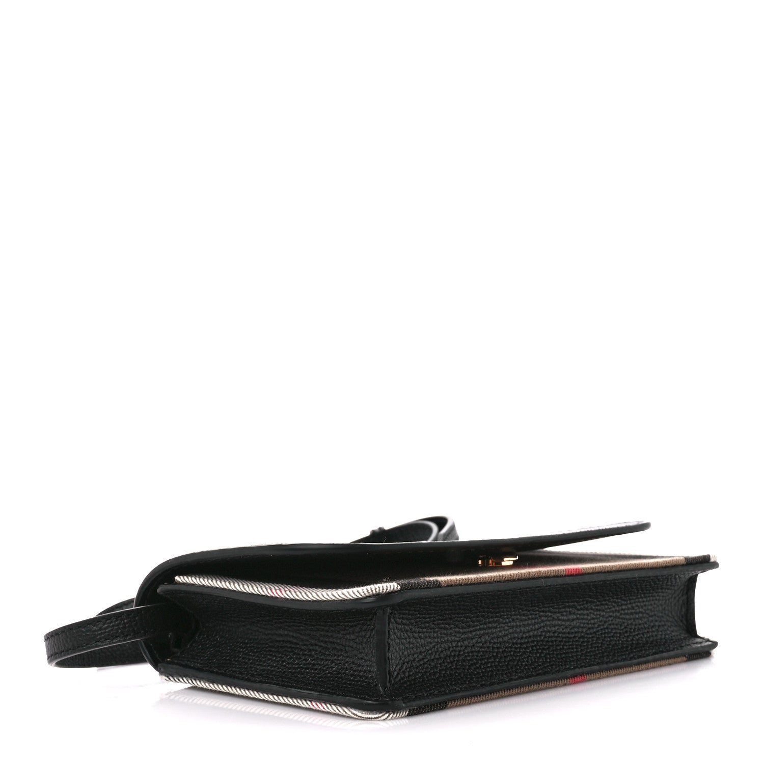 Burberry Derby Calfskin House Check Wallet On Chain Black 4 of 10