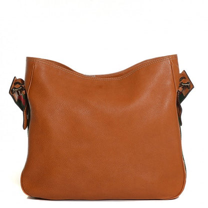 Gucci Pebbled Calfskin Medium Heritage Shoulder Bag Light Tobacco 1 of 18