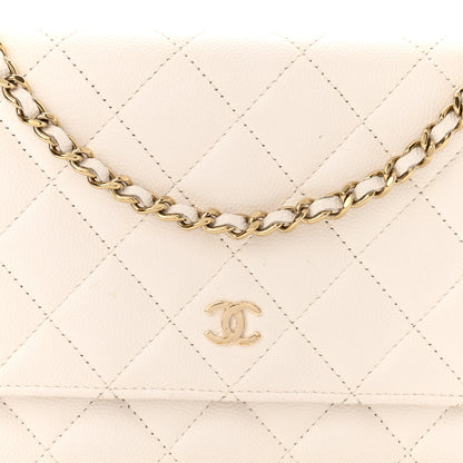 Chanel Caviar Quilted Wallet On Chain WOC White 8 of 11