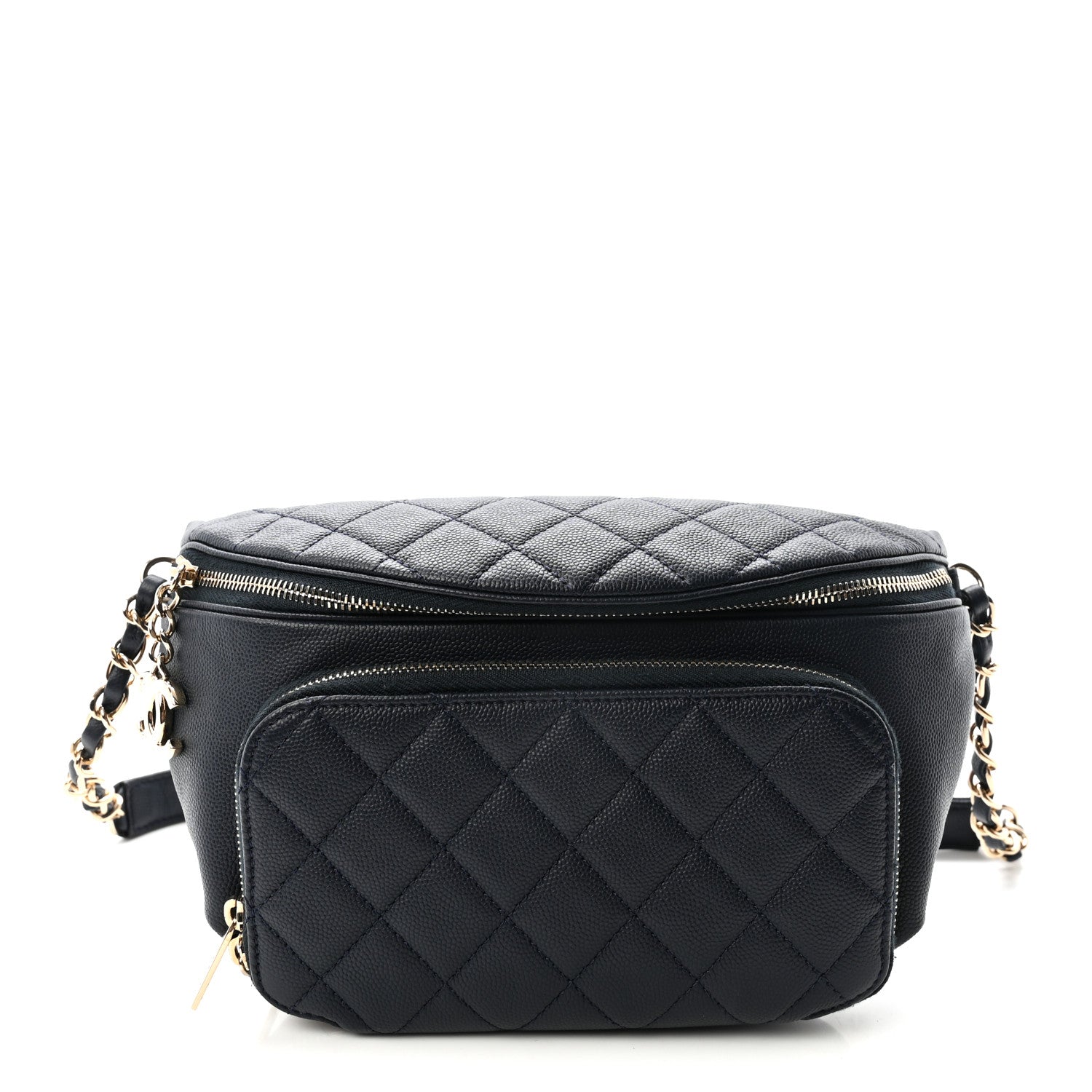 Chanel Caviar Quilted Business Affinity Waist Belt Bag Navy 1 of 11