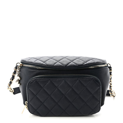 Chanel Caviar Quilted Business Affinity Waist Belt Bag Navy 1 of 11